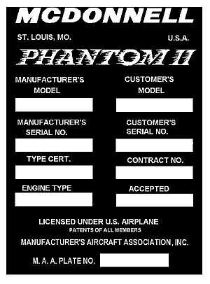 Placa identificativa del F-4 Phantom II